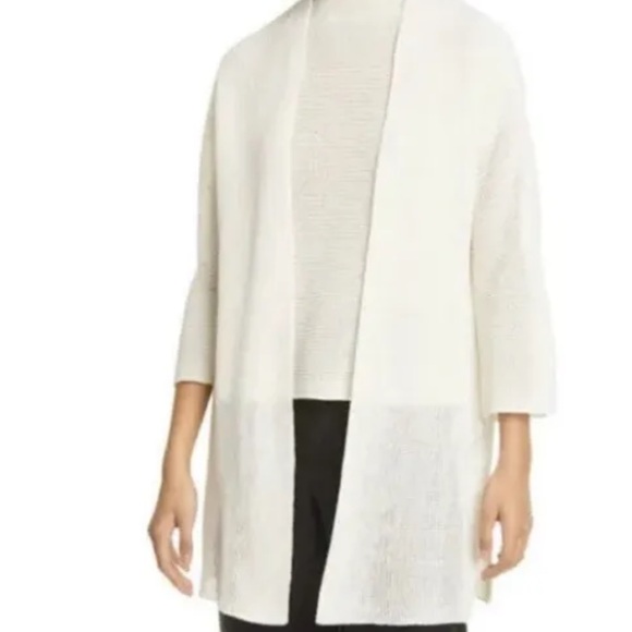 Eileen Fisher NWT  Simple Long Organic Linen Stretch Crepe Sz M-NWT - Picture 1 of 6